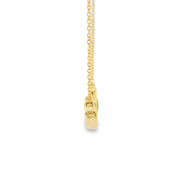 Bezel Set Emerald and Diamond Bar Pendant