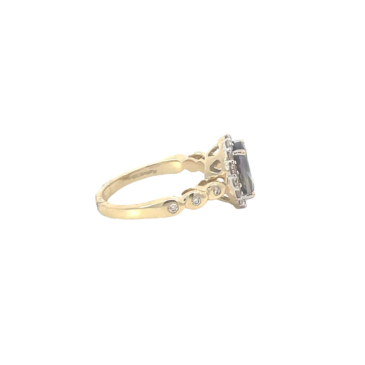Yellow Gold Tanzanite Diamond Ring