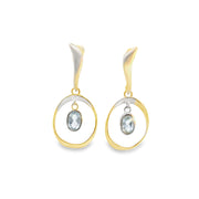 Two Tone Blue Topaz Earrings