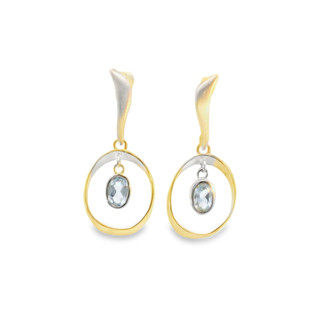 Two Tone Blue Topaz Earrings