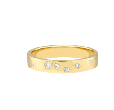 Yellow Gold Scattered Diamond Ring