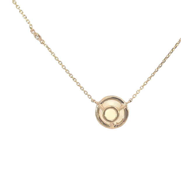 Opal and Diamond Halo Pendant