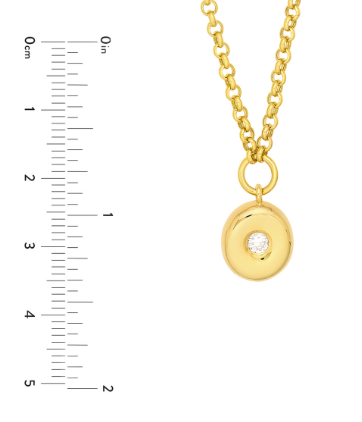 Yellow Gold Diamond Puff Necklace