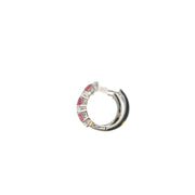 Huggies with Rubies and Diamonds