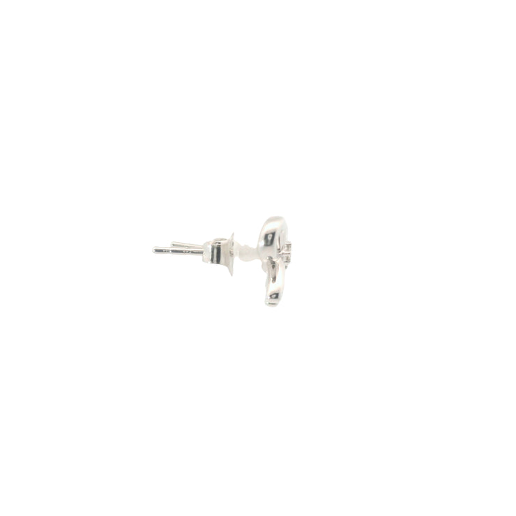 Bow Studs with Diamond Centers