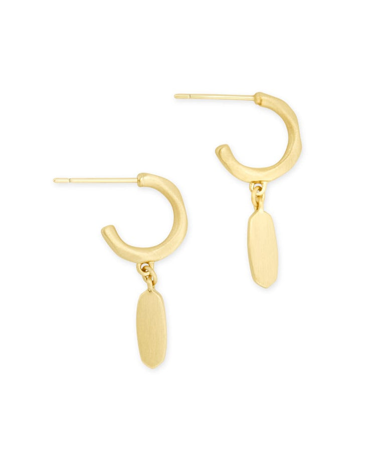 Kendra Scott Gold Fern Huggies