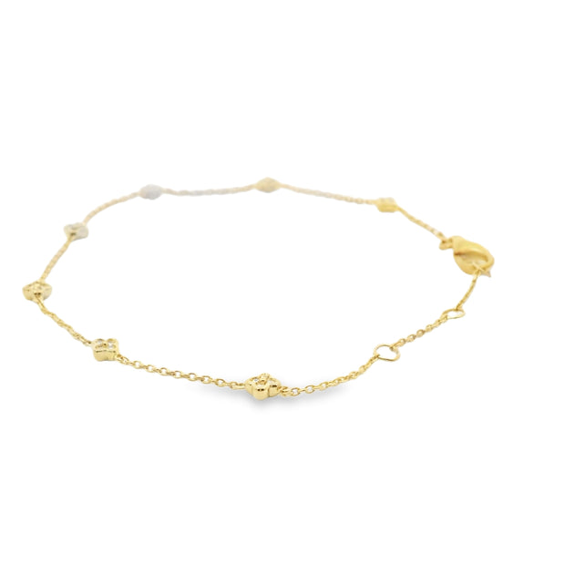 Diamond Clover Station Bracelet