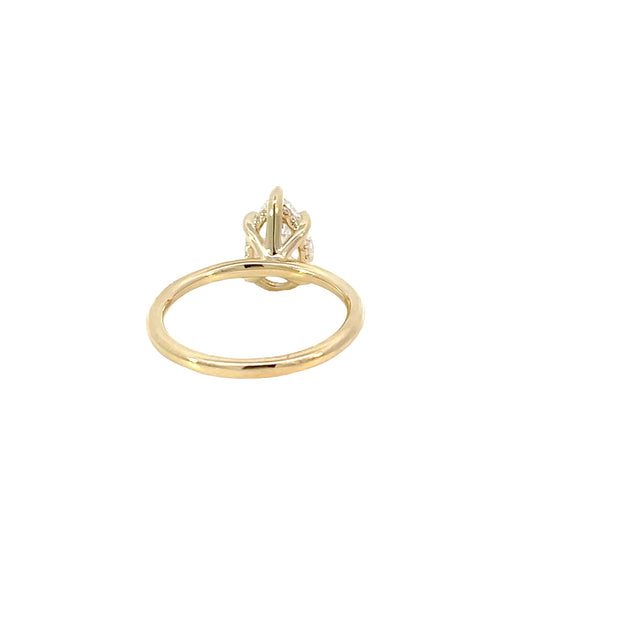 14 Karat Yellow Gold Pear Lab Grown Engagement Ring