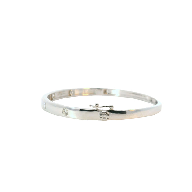 Flush Set Diamond Bangle Bracelet