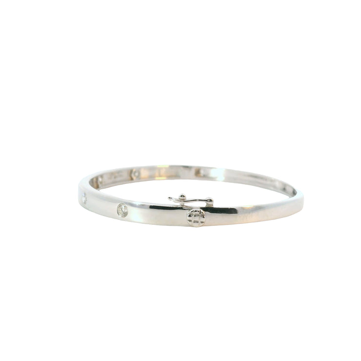 Flush Set Diamond Bangle Bracelet