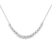 Bezel Set Emerald Cut Diamond Tennis Necklace