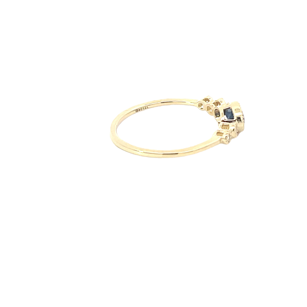 Yellow Gold Diamond Sapphire Ring