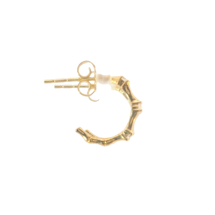 Mini Bamboo Diamond Hoops
