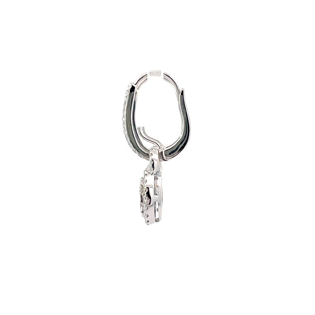 18 Karat White Gold Diamond Drop Earrings