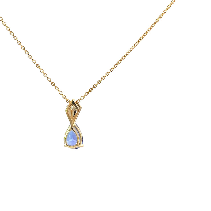 Yellow Gold Tanzanite Dangle Necklace