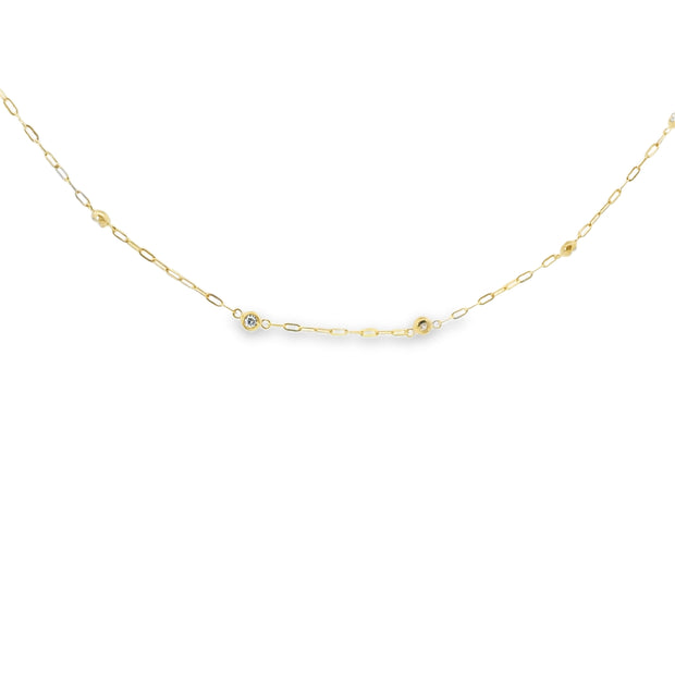 Diamond Bezel Station Necklace