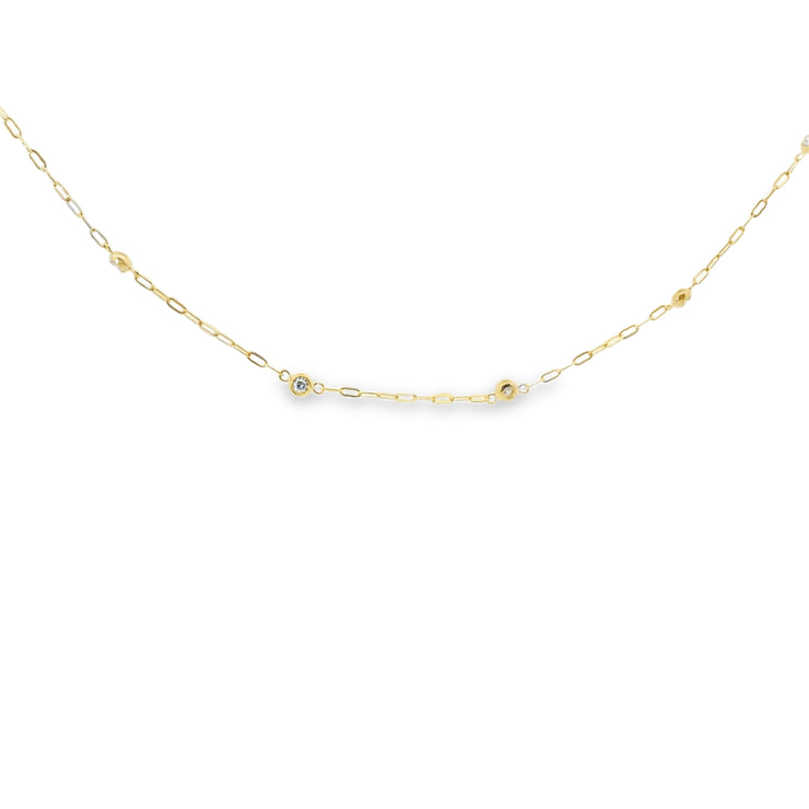 Diamond Bezel Station Necklace