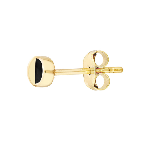 Mini Oval Studs with Black Enamel