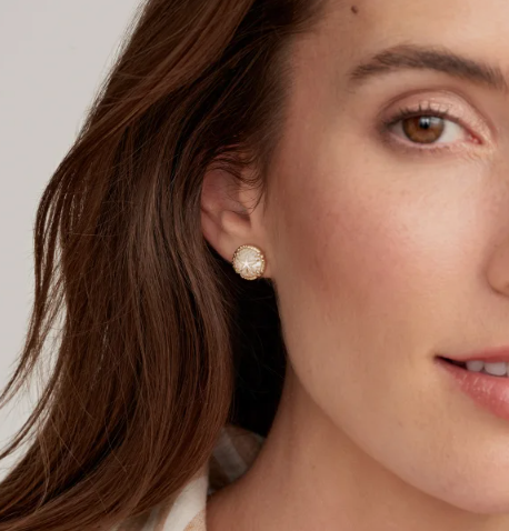 Kendra Scott Gold Tone Sand Dollar Studs