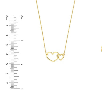 Yellow Gold Interlocking Heart Necklace