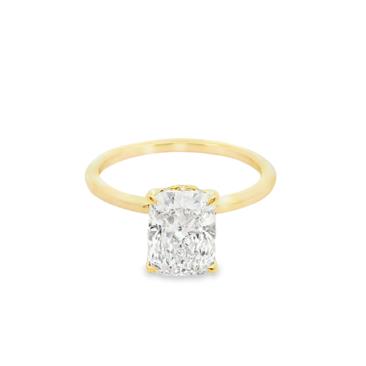 Lab Grown 2 Carat Elongated Cushion Engagement Ring