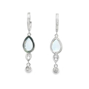 Aquamarine and Diamond Drop Earrings