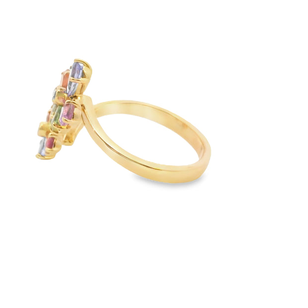 Multicolor Sapphire Flower Ring