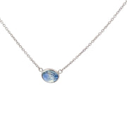 14k White Gold Sapphire Necklace