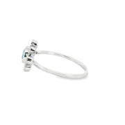 Blue Topaz and Diamond Flower Ring
