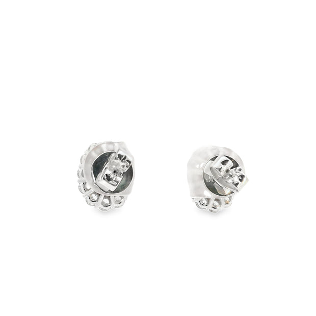 Ruby Earrings with Diamond Halos