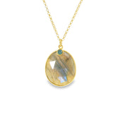 Vermeil Pendant with Labradorite and Apatite Accent