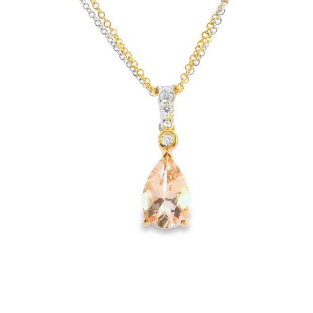 Morganite and Diamond Pendant