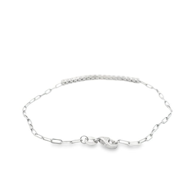 Diamond Bar Bracelet on a Paperclip Chain