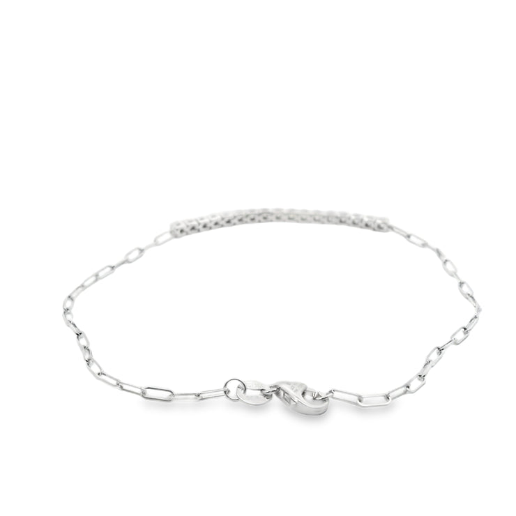 Diamond Bar Bracelet on a Paperclip Chain