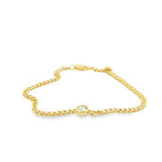 Curb Link Bracelet with Bezel Set Solitaire