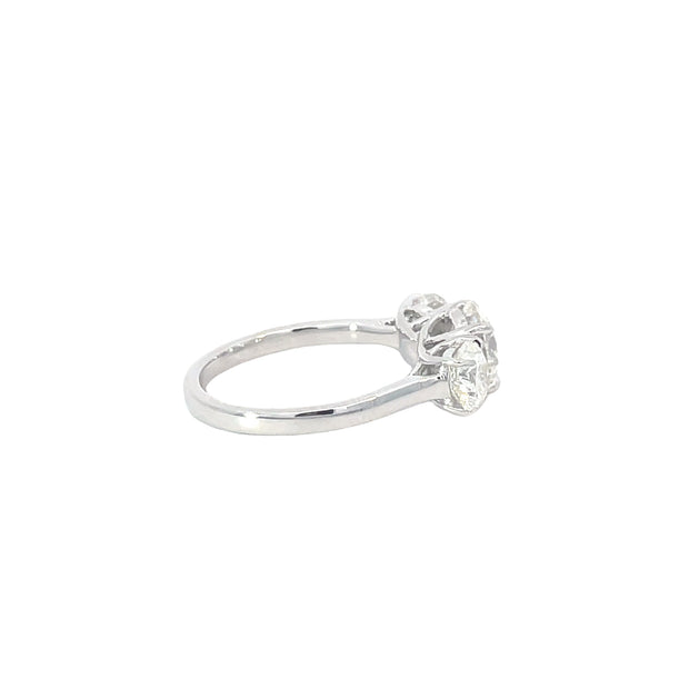 White Gold Lab Grown 3 Stone Ring