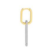 Two Tone Paperclip Drop Earrings