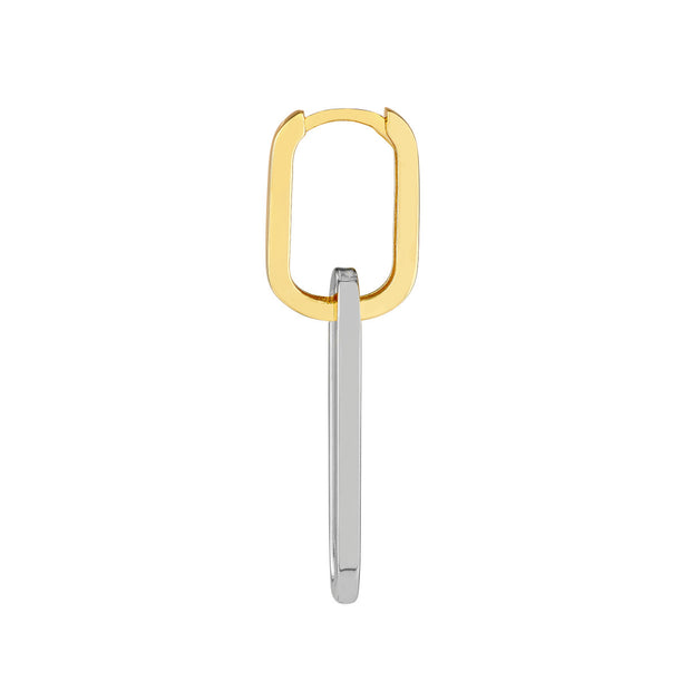 Two Tone Paperclip Drop Earrings