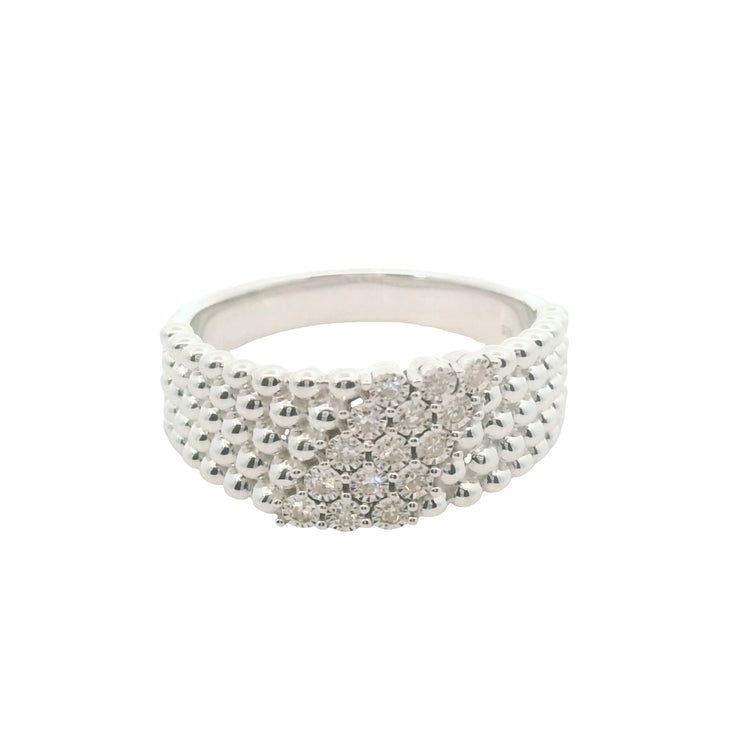 Beaded Band Diamond Ring