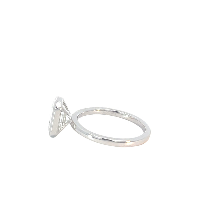 Bezel Set Emerald Lab Grown Engagement Ring