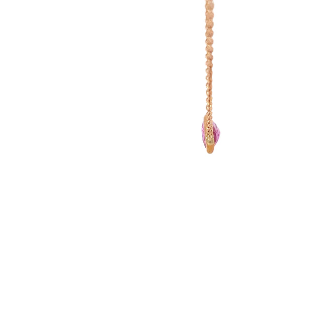 14k Rose Gold Pink Sapphire Solitaire Pendant