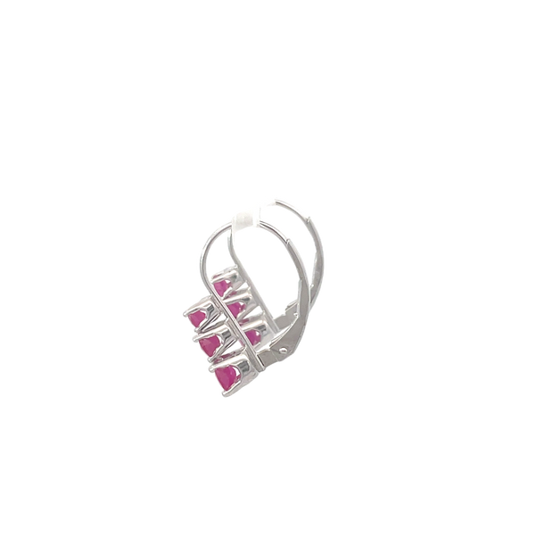 White Gold Ruby Drop Earrings