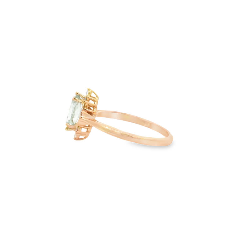 Diamond Halo Sapphire Ring