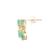 Emerald and Diamond Drop Earrings