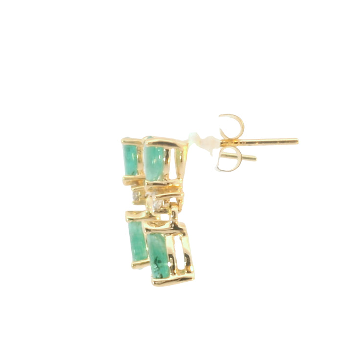 Emerald and Diamond Drop Earrings