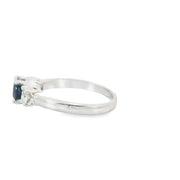 Sapphire and Diamond Three Stone Ring