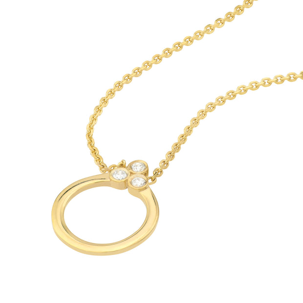 Diamond Trinity Door Knocker Necklace