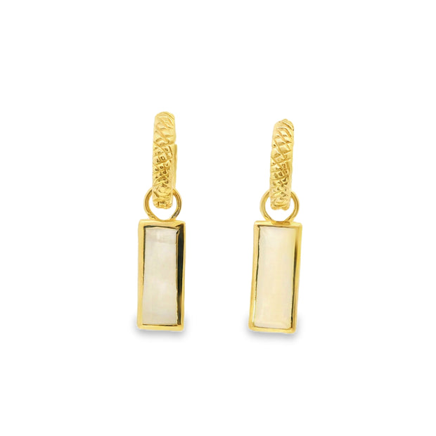 Vermeil Huggies with Moonstone Charms