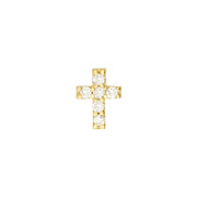 Yellow Gold Mini Diamond Cross Studs