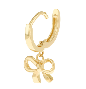 Yellow Gold Mini Bow Huggies